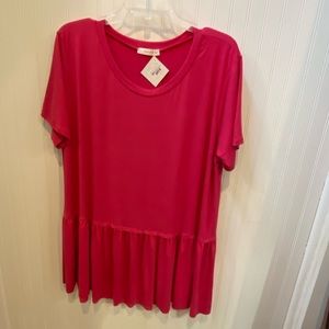 Women’s hot pink peplum top